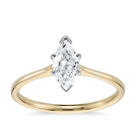 Marquise Cut Solitaire Engagement Ring in 14K Yellow Gold